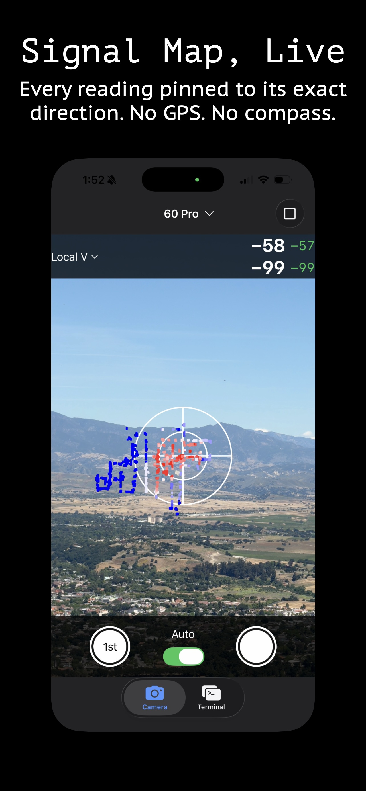 Signal Bullseye — Signal Map, Live screen